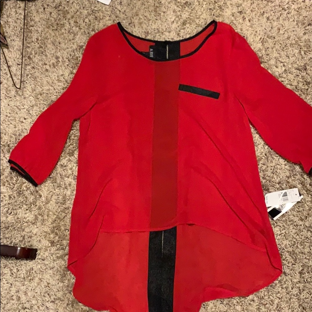 Sheer high low blouse from A. Byer